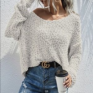 Shein L white sweater
